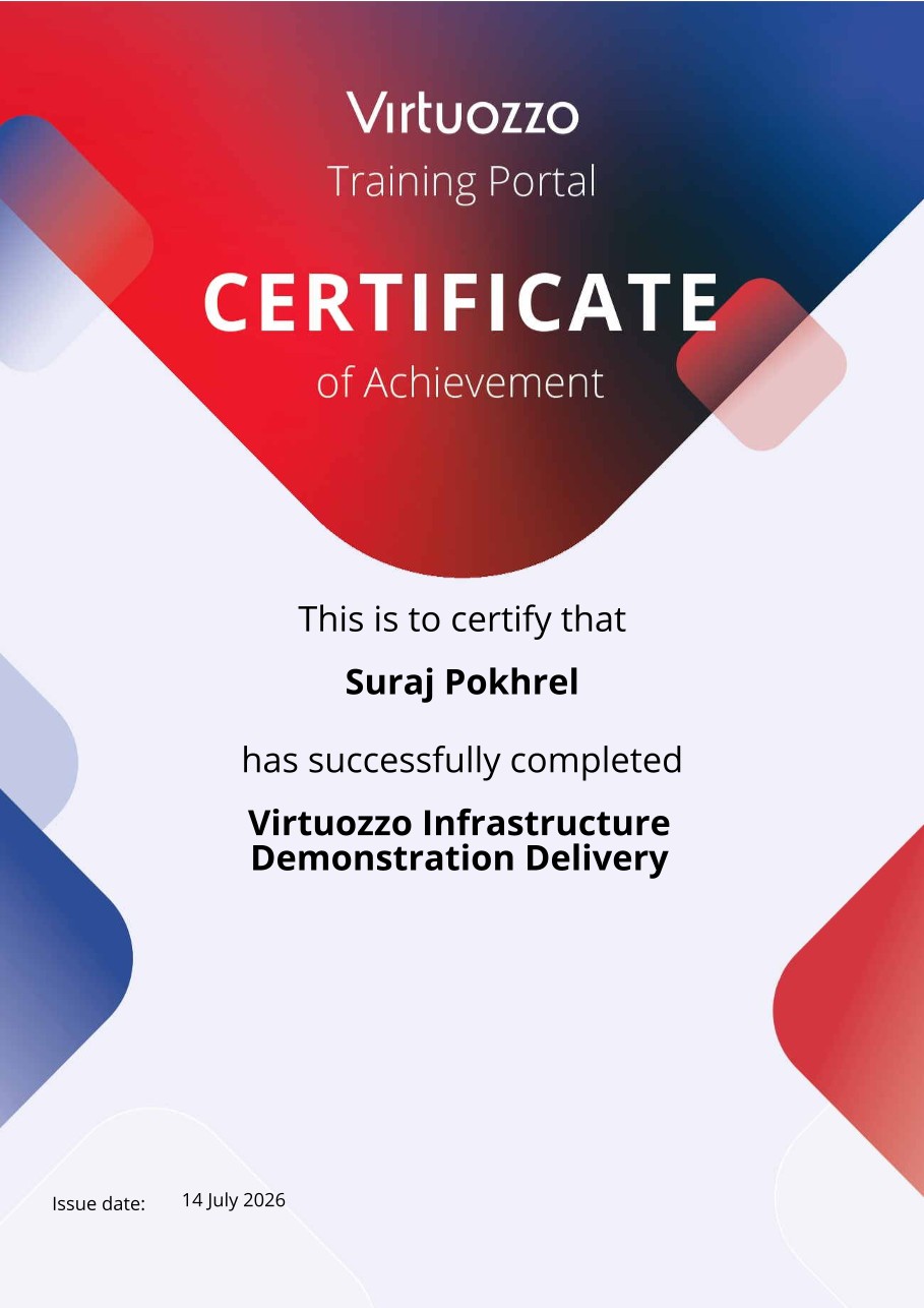 Virtuozzo Infrastructure
Demonstration Delivery